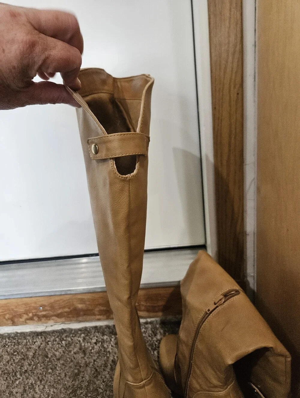 Debbonie Women’s Tall Tan Knee-High Block Heel Boots Size 6.5